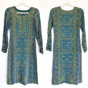 100% Silk Handmade Embroidered Caftan/Kaftan Dress